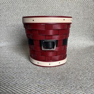 Longaberger SANTA BELLY‎ BABY Basket 2015  Red Black White